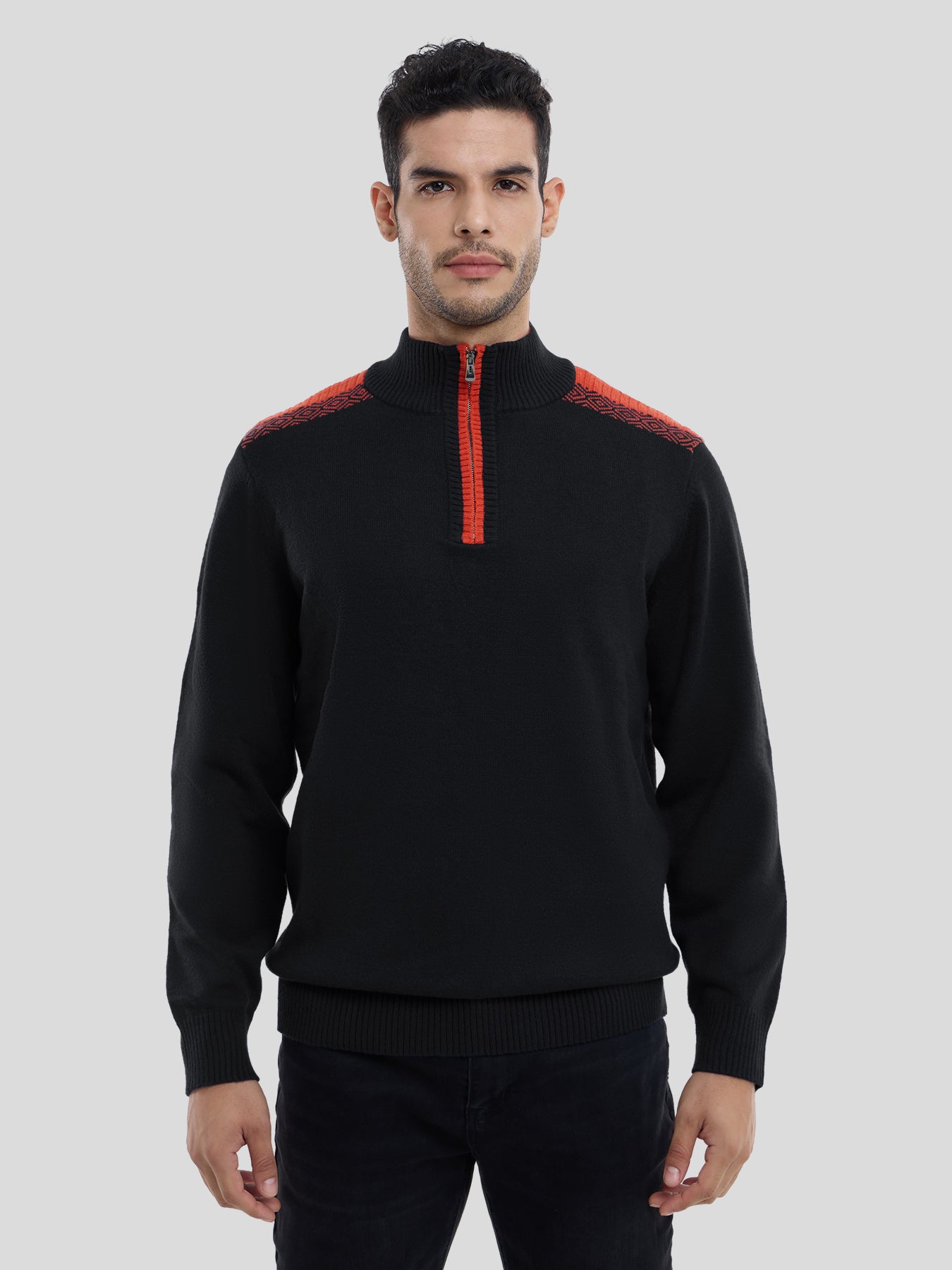 Gentletejido Half-Zip Contrast Color Sweater