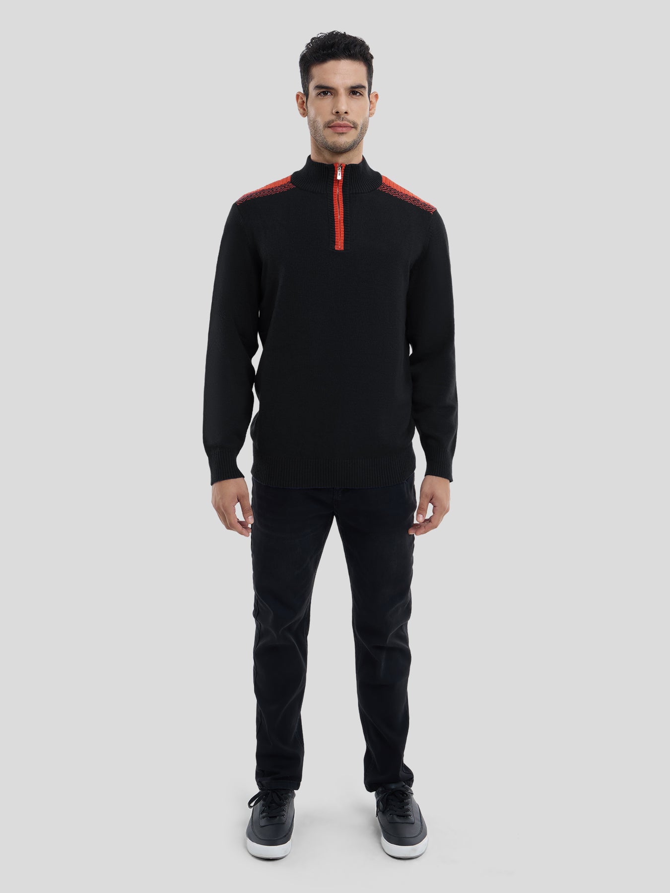 Gentletejido Half-Zip Contrast Color Sweater