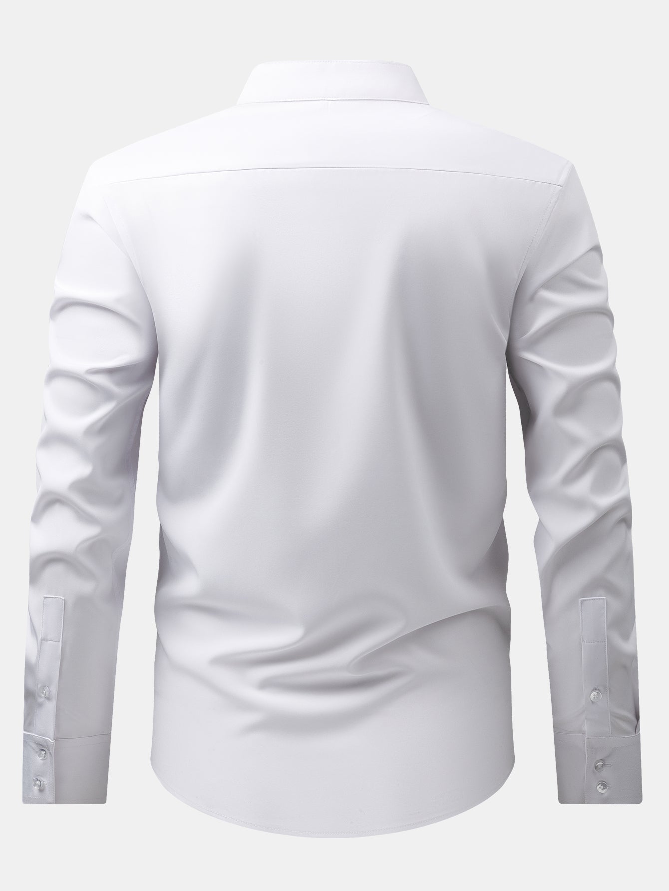 Camisa de vestir Non-Iron Hidden Placket Stand Collar