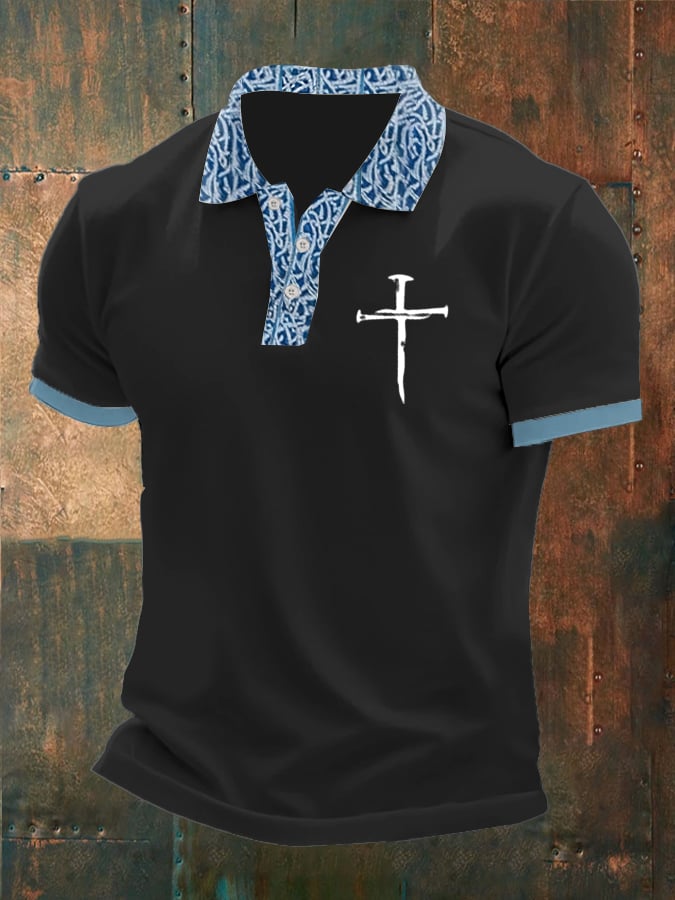 Camisa polo Faith estampado Button Design para hombre