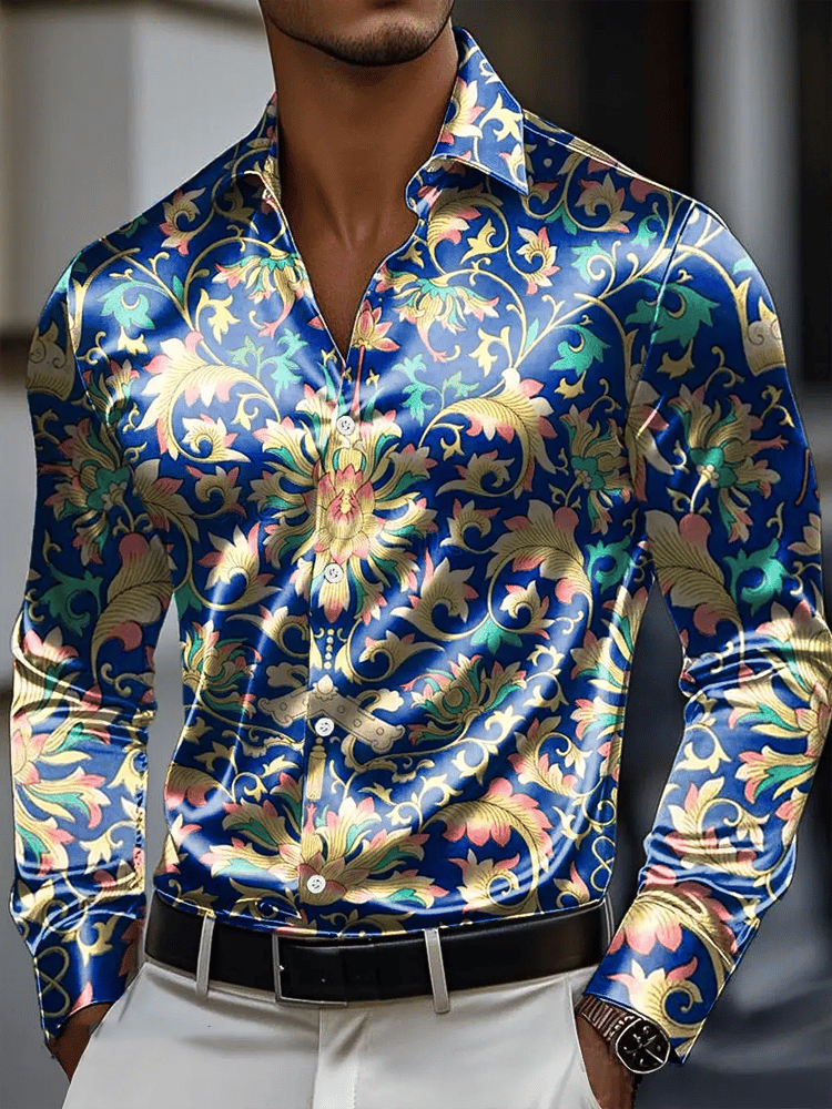 Camisa vintage de manga larga para hombre