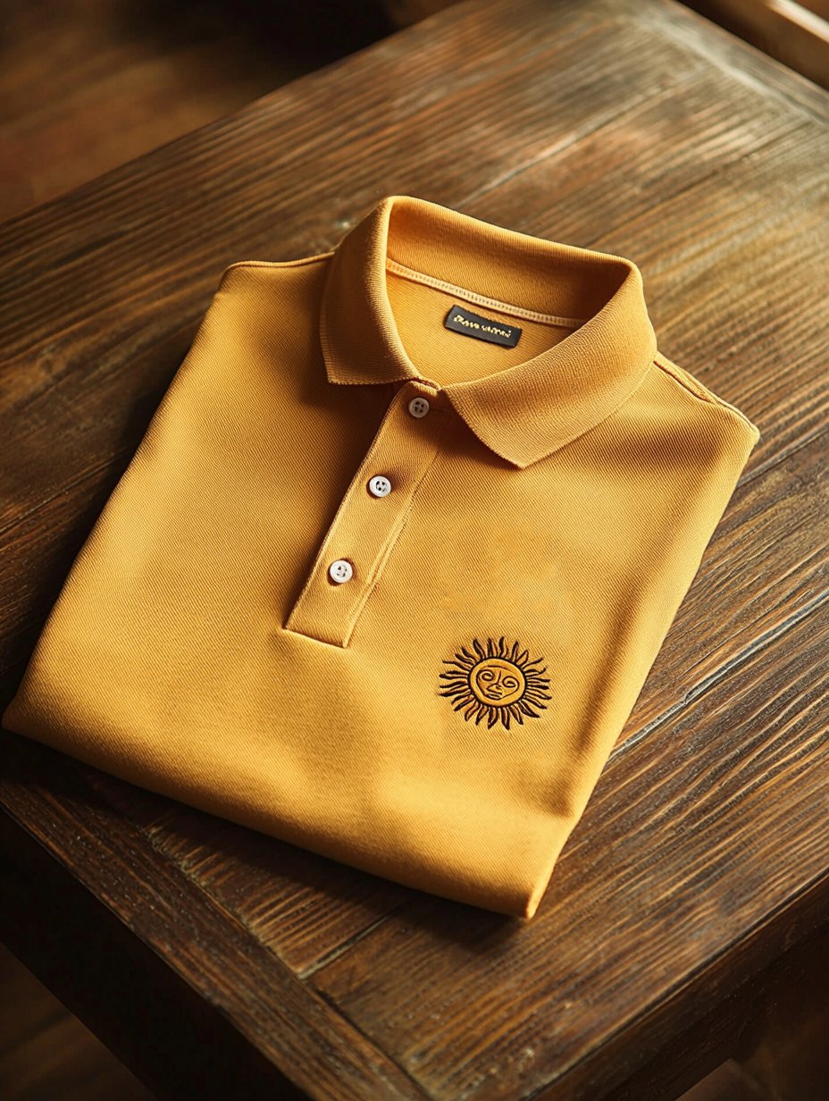 Camisa polo ejecutivo casual Sun Statement Button de manga corta para hombre