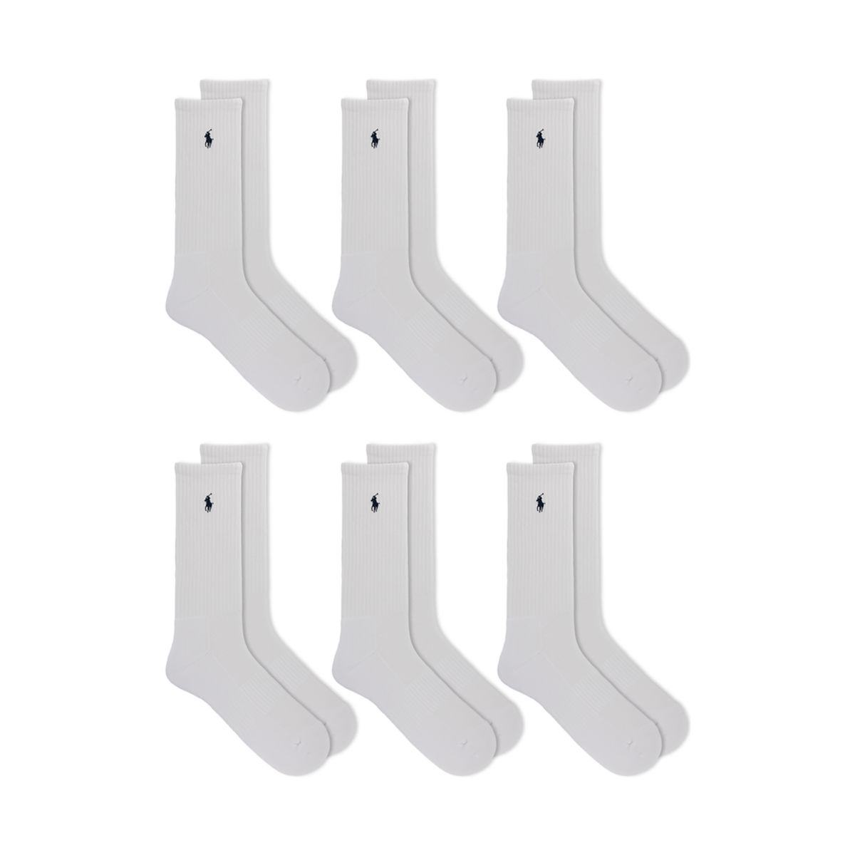 Ribbed Crew Socks - 6 Pack - 3