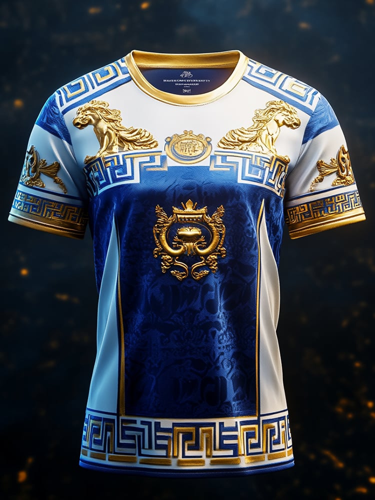 Camiseta ejecutivo estampado de manga corta para hombre