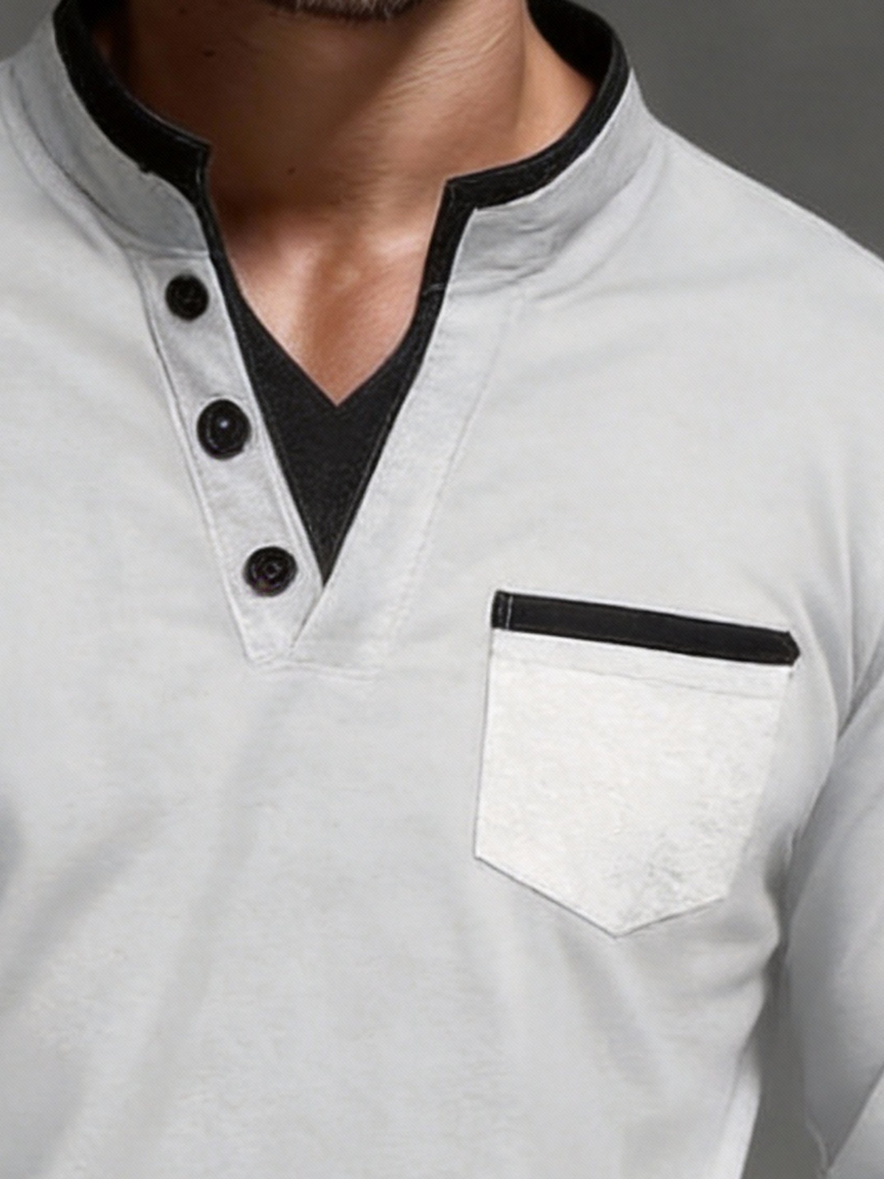 Camiseta vintage Style Patchpara trabajo de manga larga para hombre