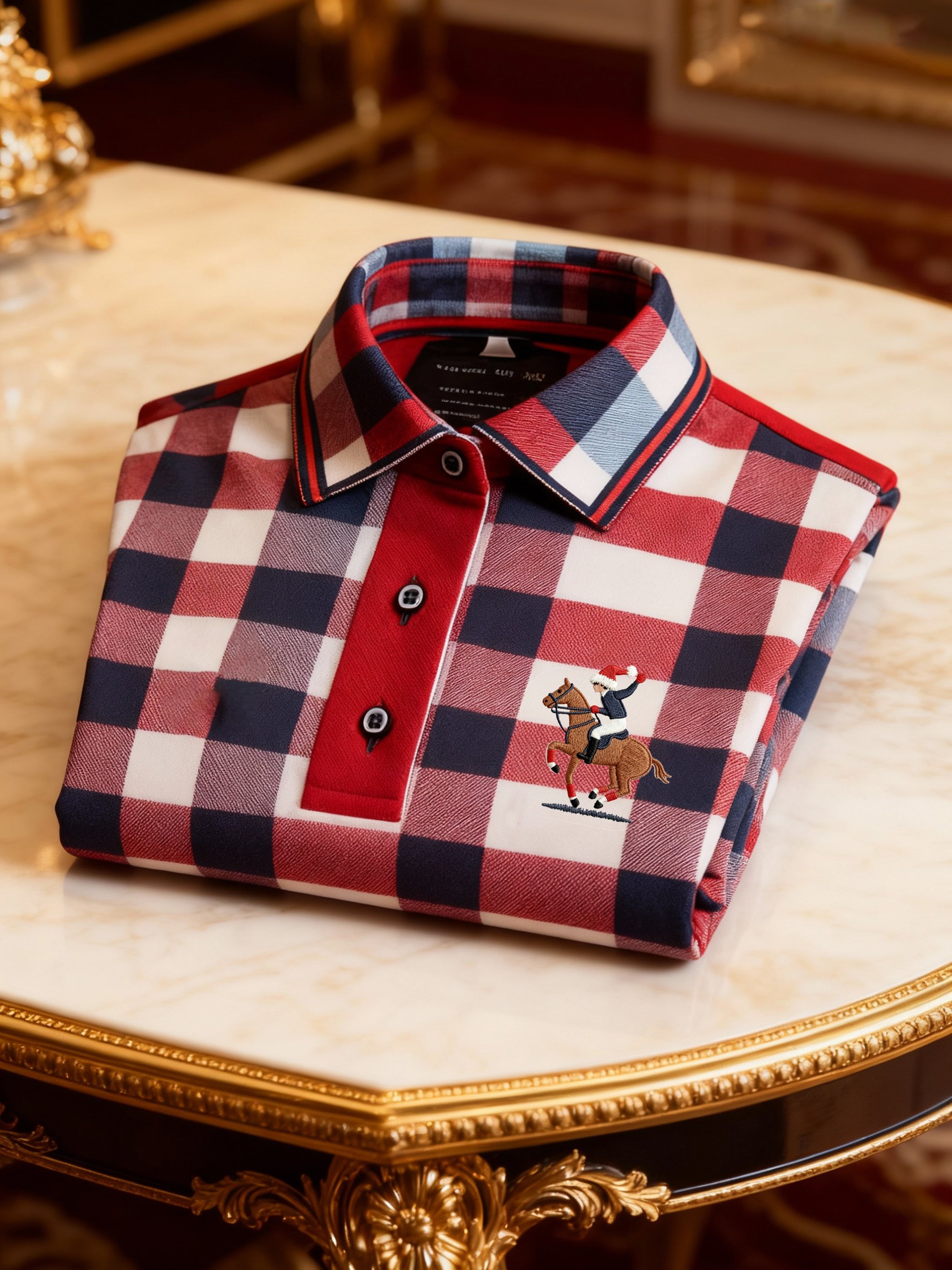 Camisa polo retro ejecutivo Logo estampado de manga larga para hombre