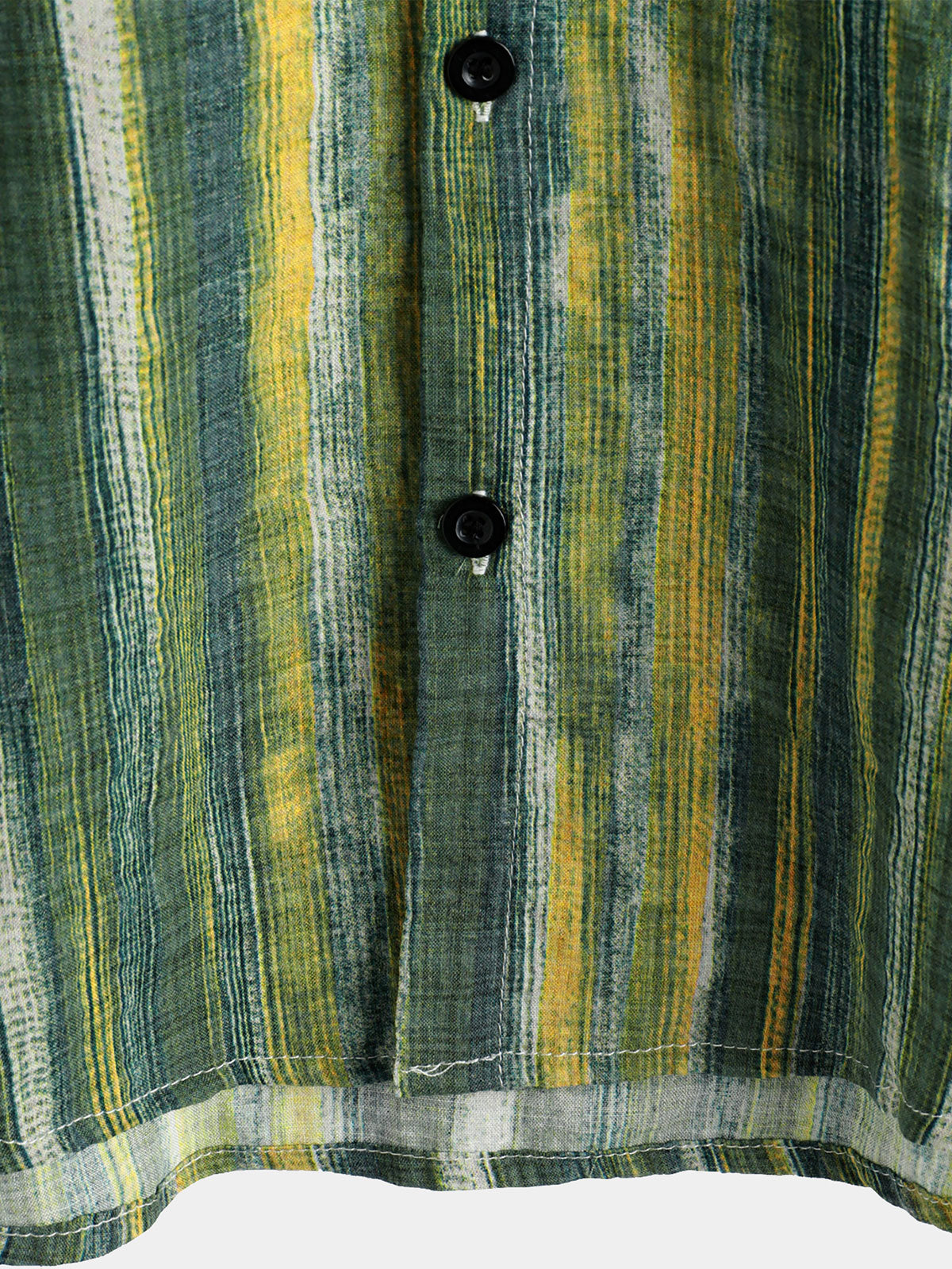 Camisa retro Green a rayas de manga corta para hombre