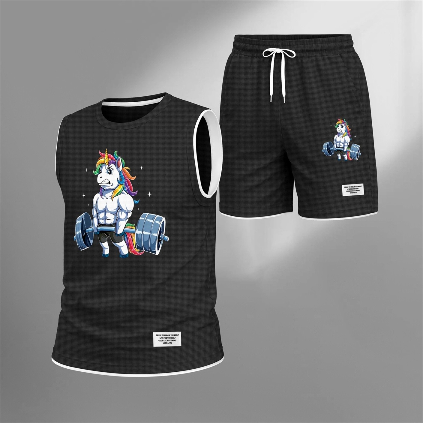 Shorts Graphic Tank Top and Set, 2 Piece Summer Outfit for Men, casual Sleeveless Top with Elastic Waist shorts, Regular Fit Streetwear Set, suave Lightweight Everyday Matching Clothes para hombre