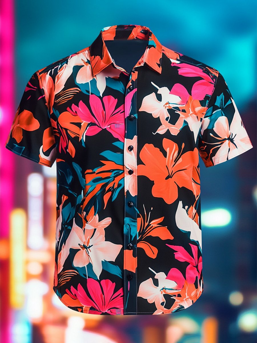 Camisa Resort casual floral Art de manga corta para hombre