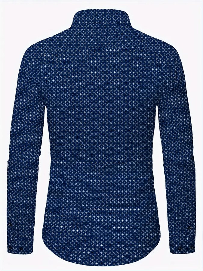 Camisa geométrico Design ejecutivo casual para hombre