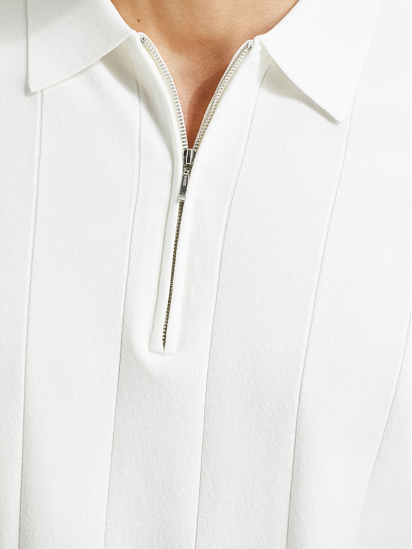 Cooltejido transpirable de manga corta Zip tejidoted Polo