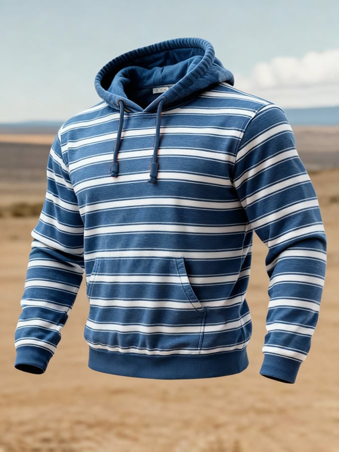 Sudadera elegantee a rayas Contrasting Hooded para hombre