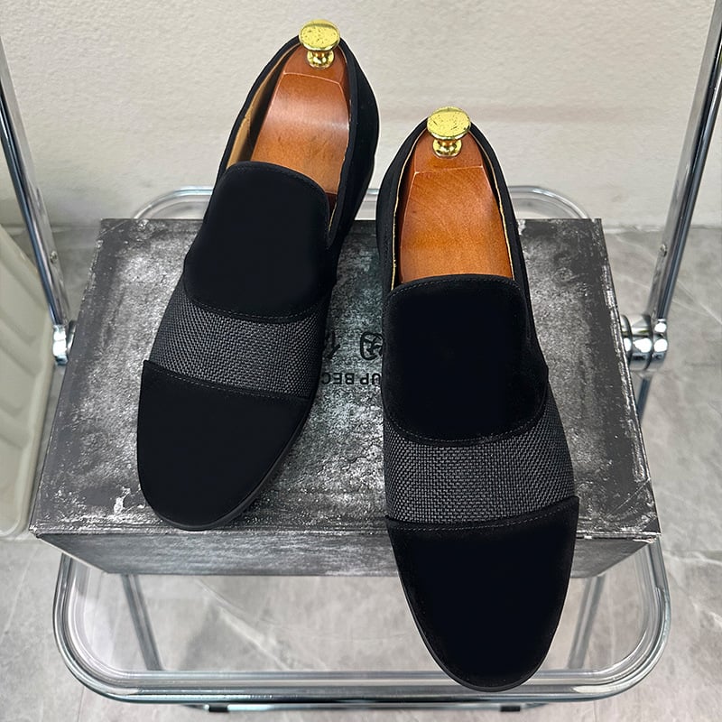 Zapatos de lujo Designer New Pointed gamuza Patchpara trabajo Oxford