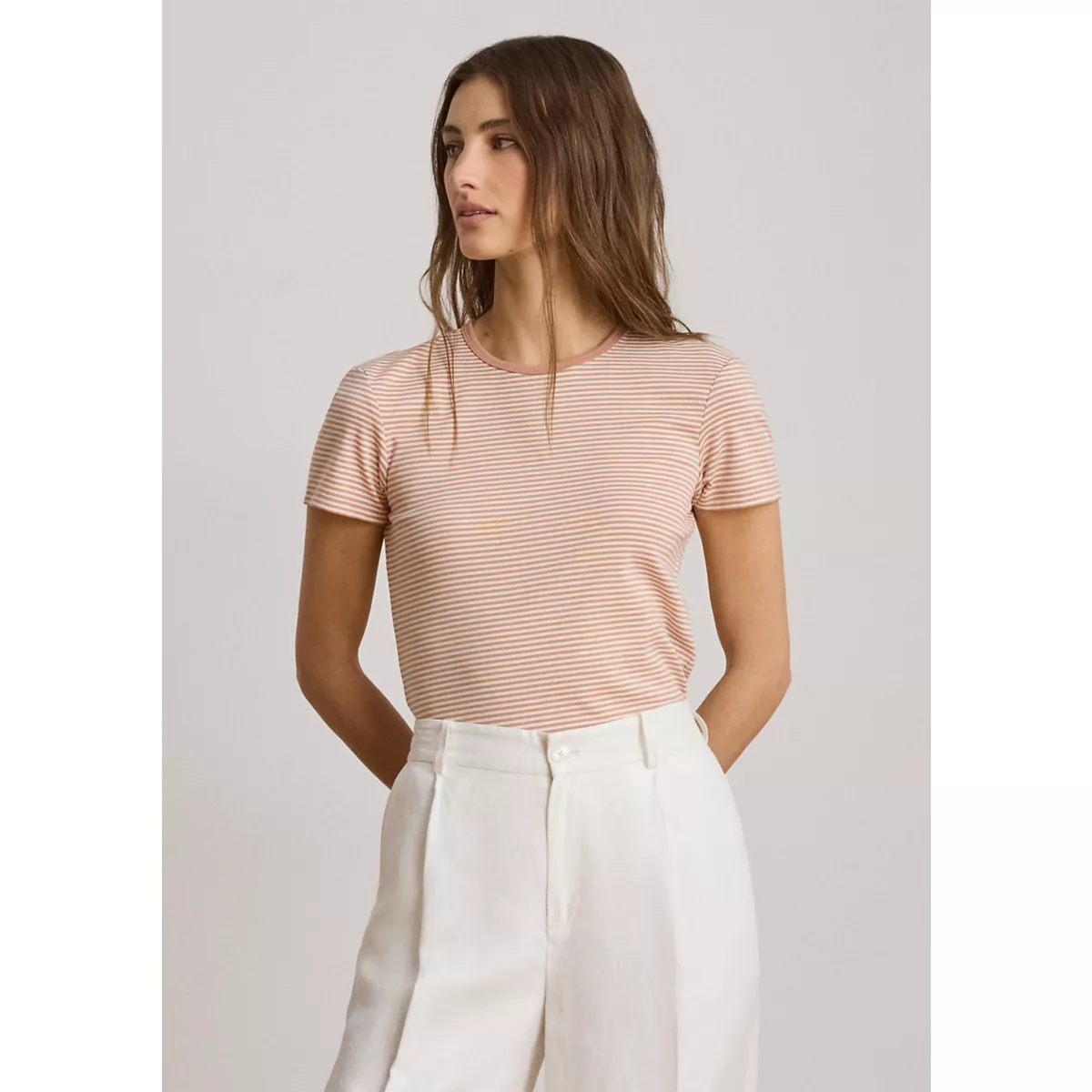 Striped Rib-Knit Stretch Cotton Shirt - 1