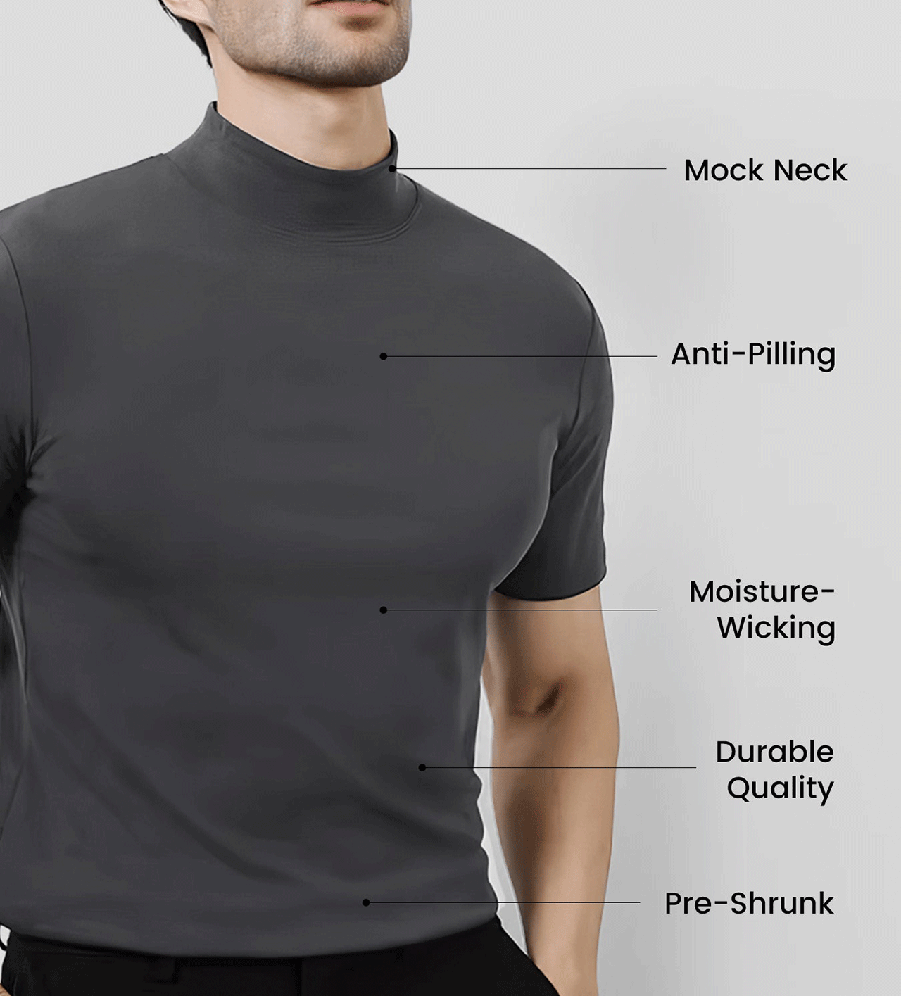 StayCool 2.0 Mock Neck de manga corta Tee