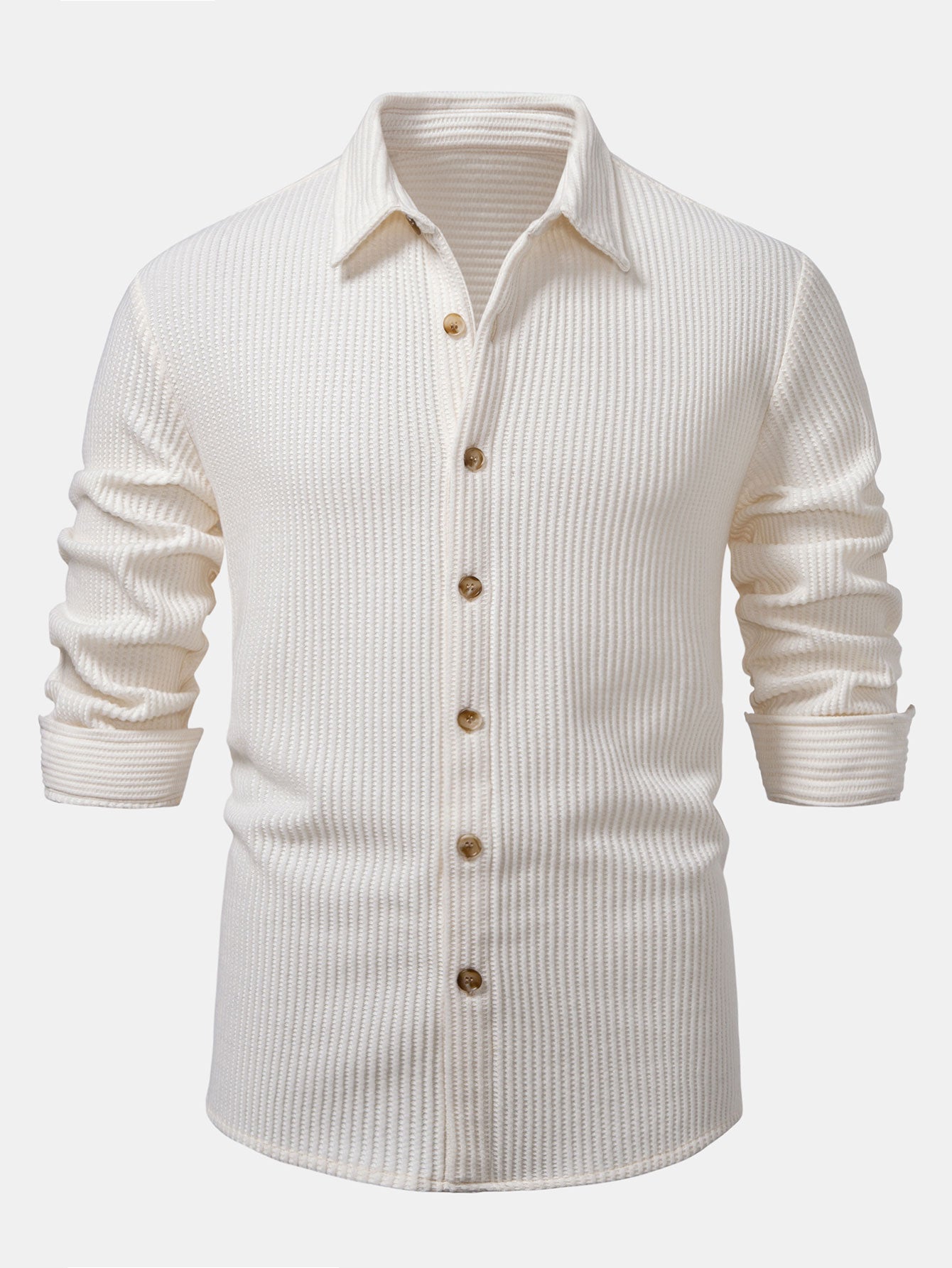 Camisa de manga larga Waffle Button Up
