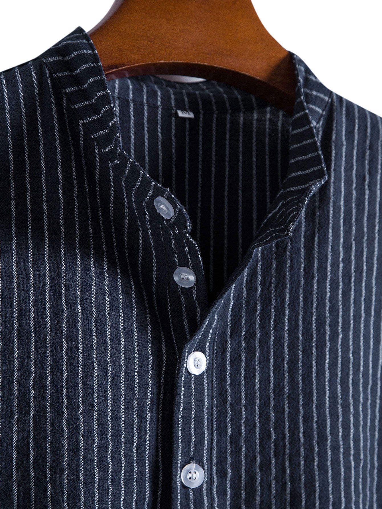Man a rayas Henley camisas