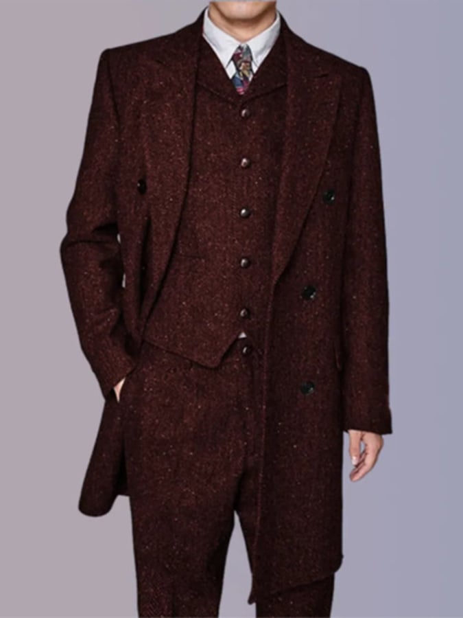 Ejecutivo Single-Breasted de color sólido Three-Piece Suit para hombre