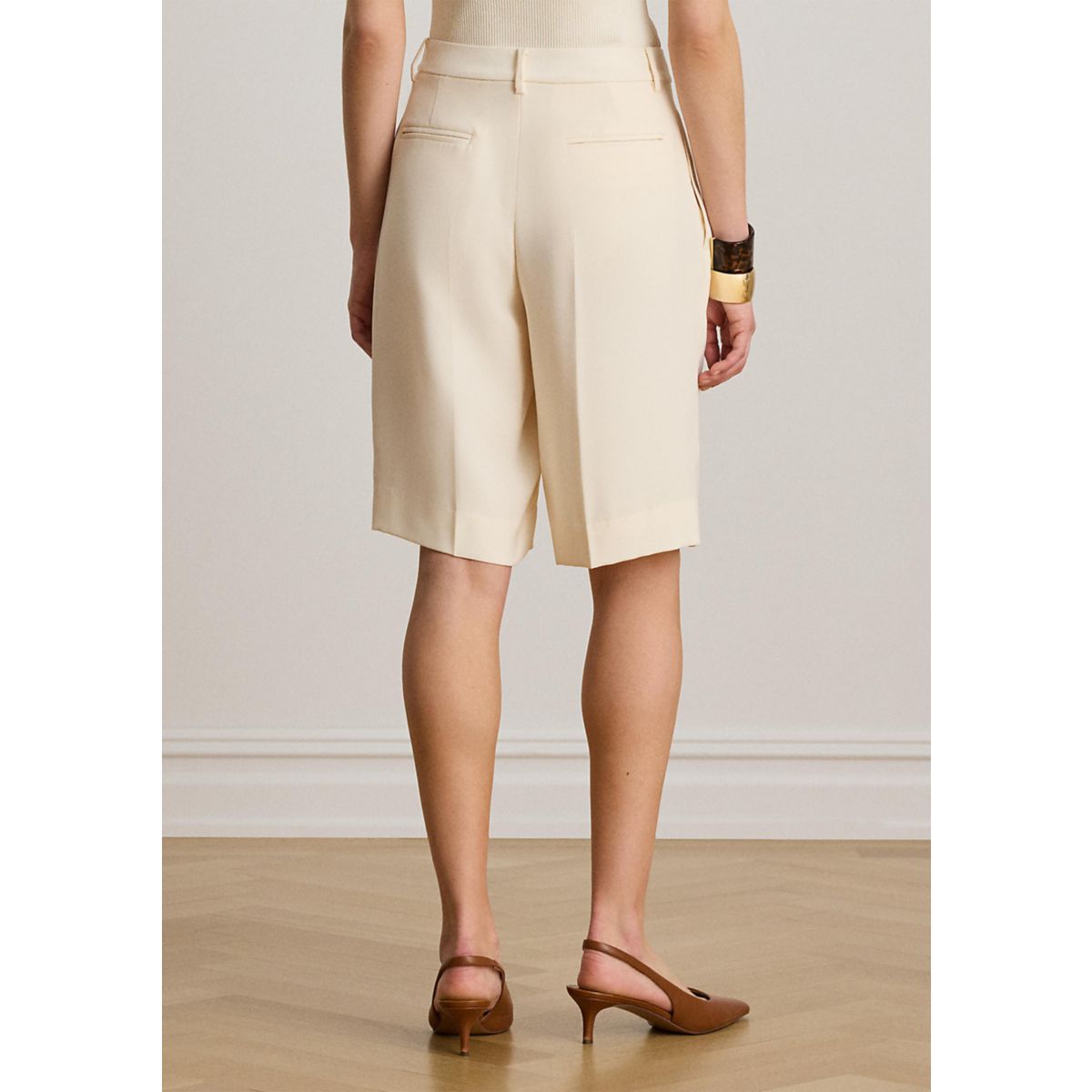 Double-Faced Georgette Bermuda Shorts - 2
