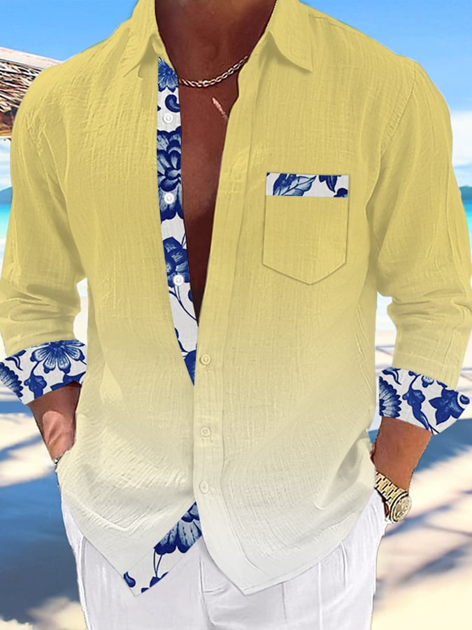 Camisa Hawaiian estampado de modaable Resort casual (With Pockets) para hombre