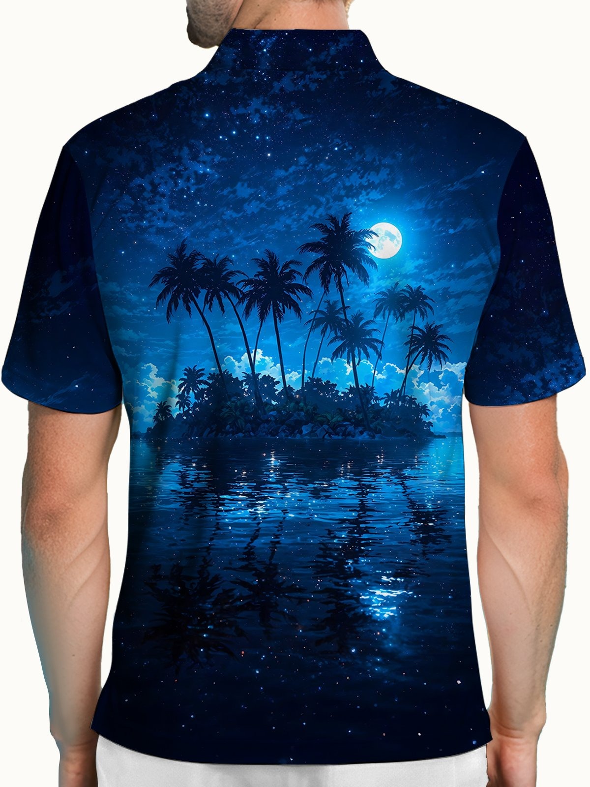 Camisa polo Coconut Tree Beach de manga corta