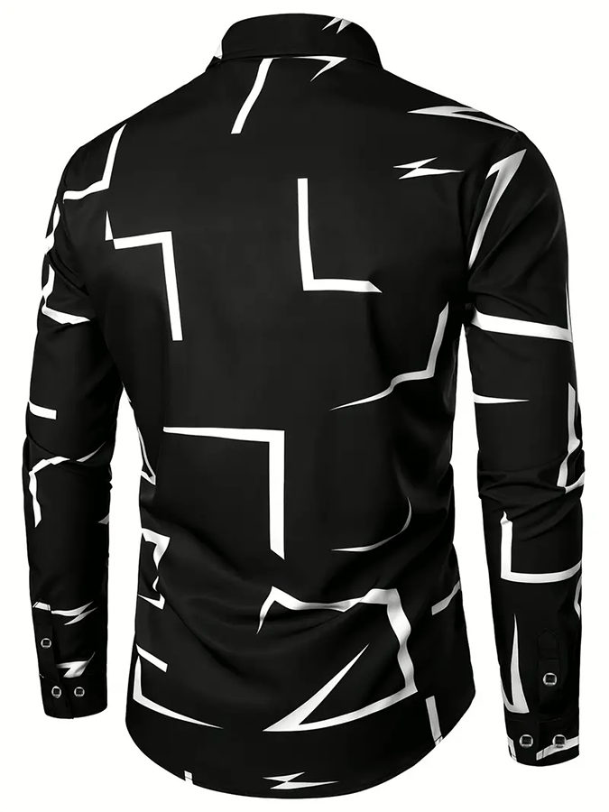 Camisa geométrico ejecutivo casual para hombre