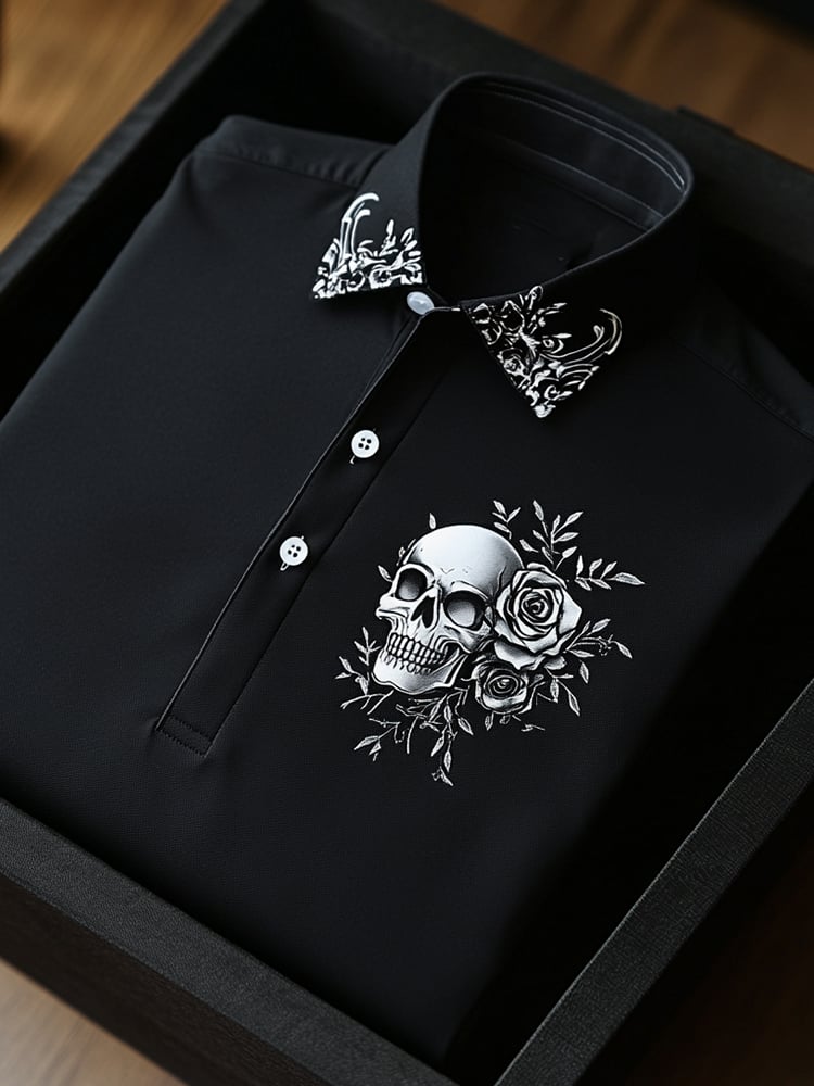 Camisa polo ejecutivo casual Button de manga corta para hombre