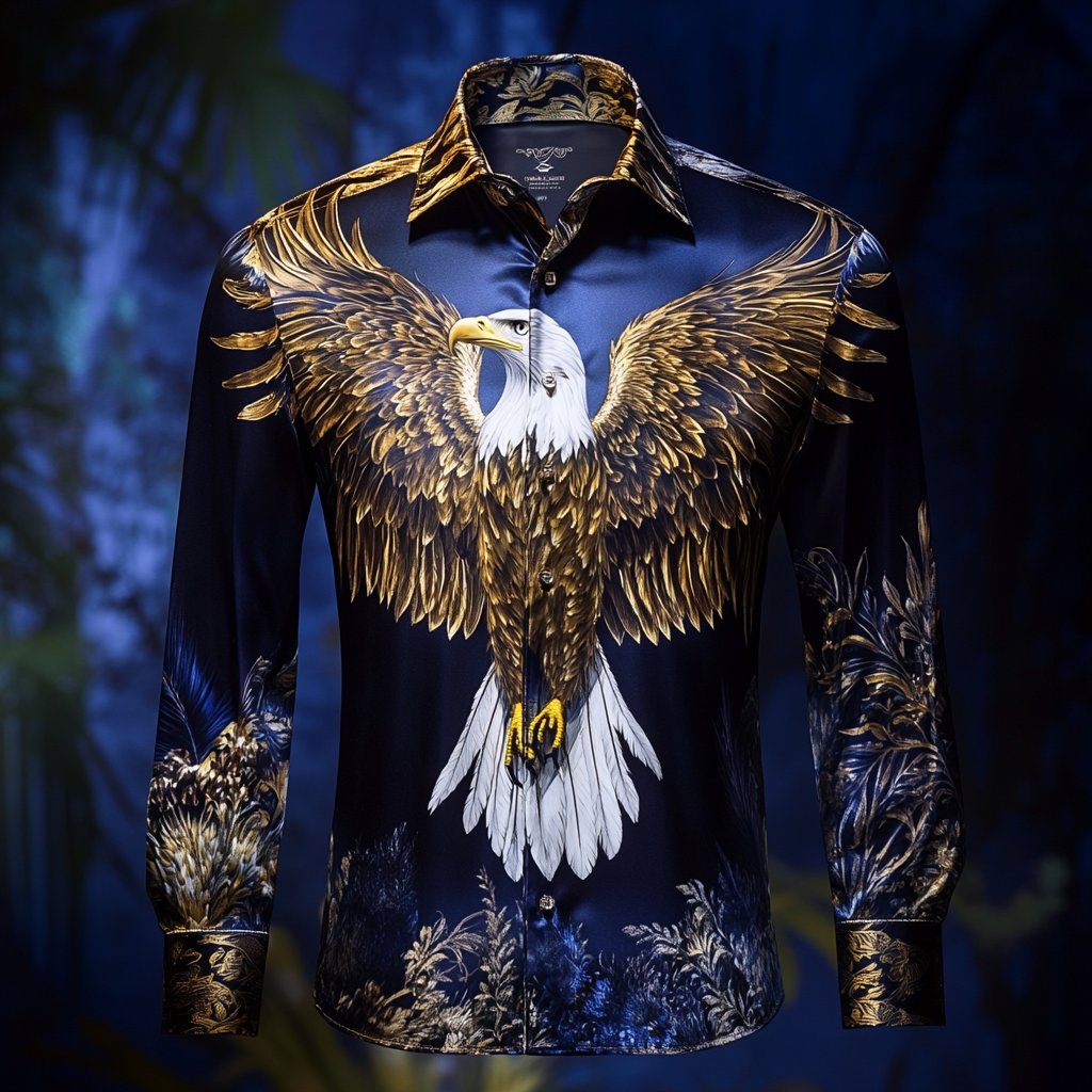 Camisa de lujo de manga larga with Beast estampado para hombre