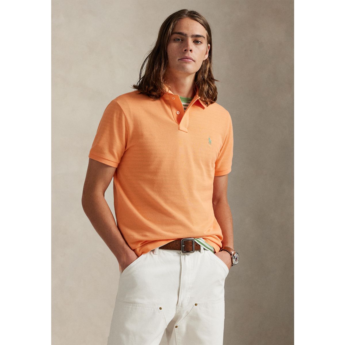 Men's Custom Slim Fit Mesh Polo Shirt - 1