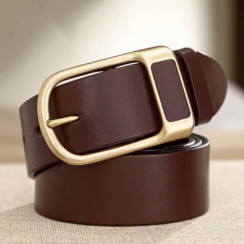 Cinturón ejecutivo casual PU cuero Square Buckle Cowboy Waistband