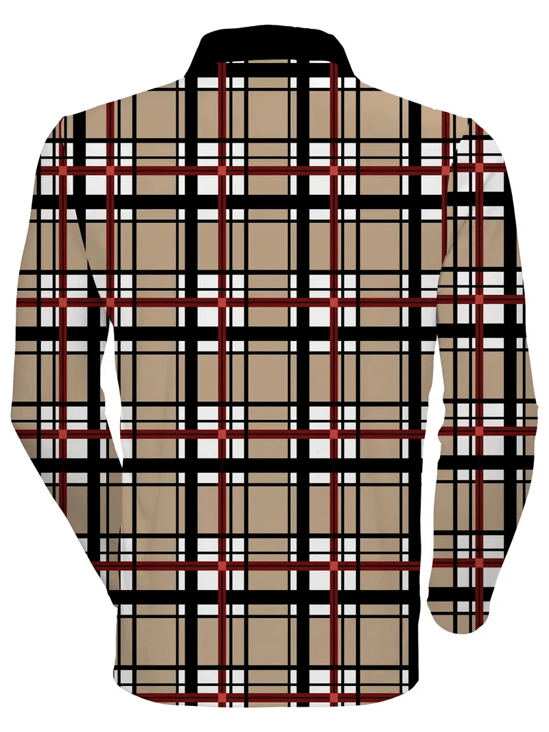 Camisa polo ejecutivo de lujo a rayas Zip-Neck para hombre