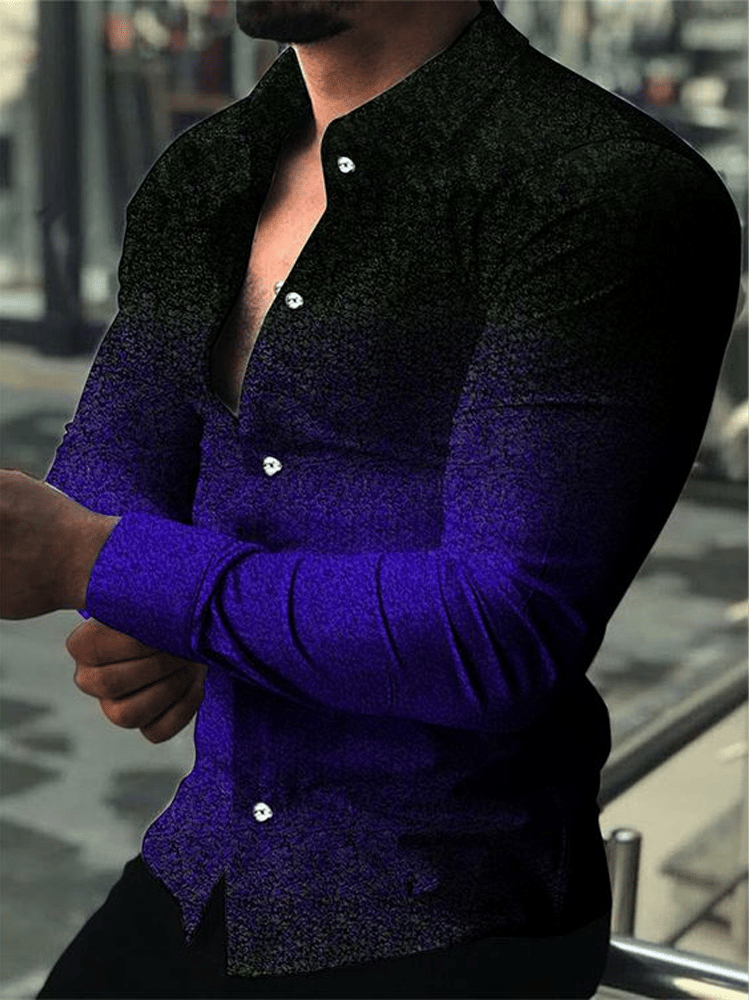 Camisa ejecutivo casual a rayas de manga larga para hombre