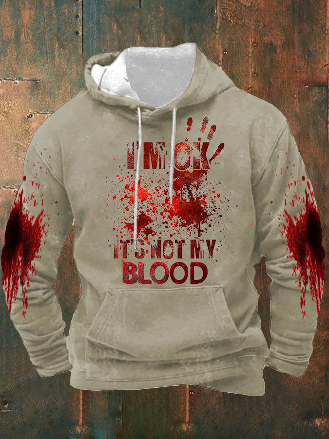 Sudadera I'M Ok It'S Not My Blood Halloween estampado Hooded para hombre