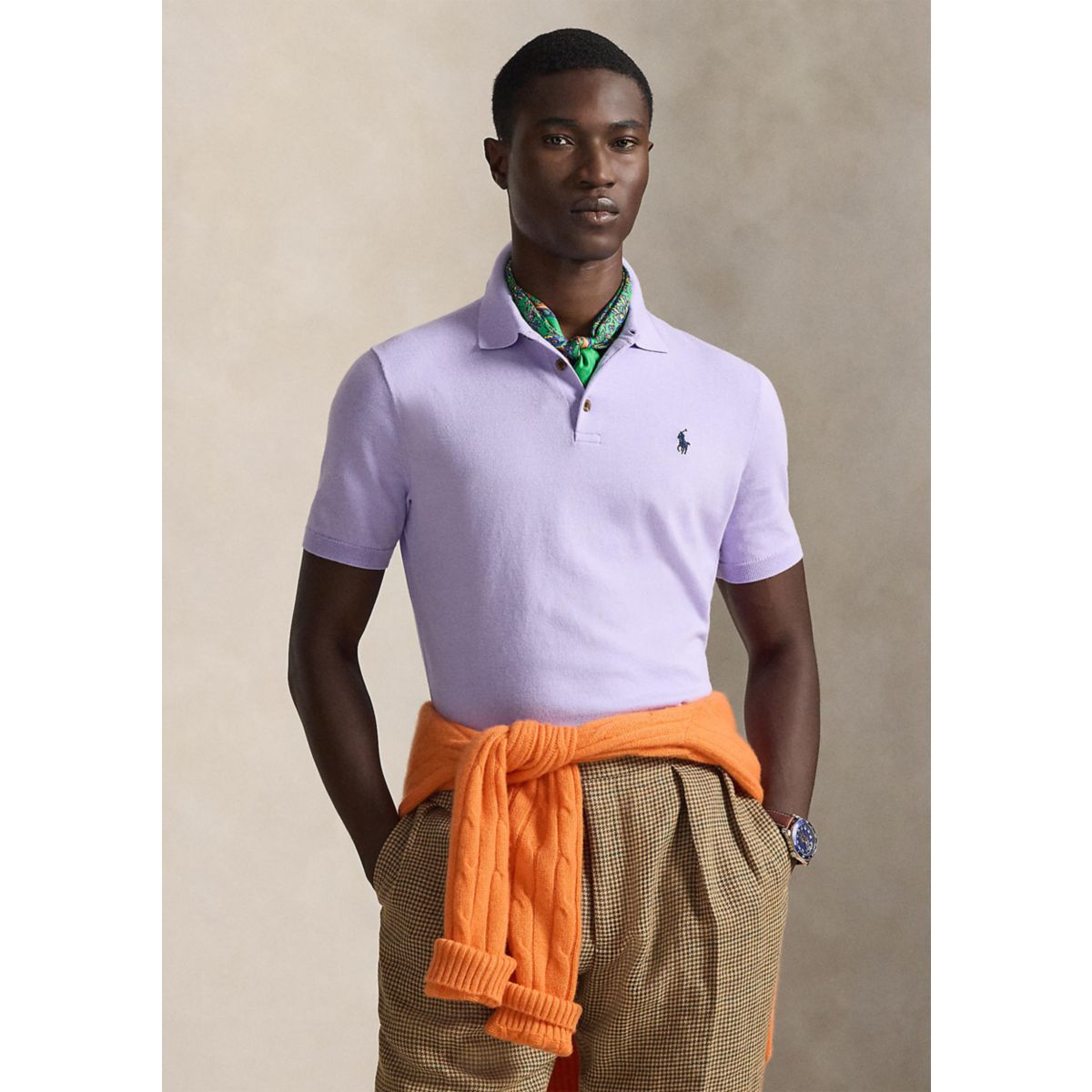 Cotton Polo-Collar Sweater - 1