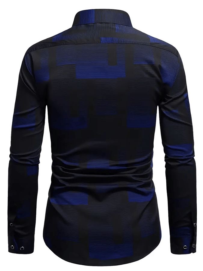 Camisa geométrico Design ejecutivo casual para hombre