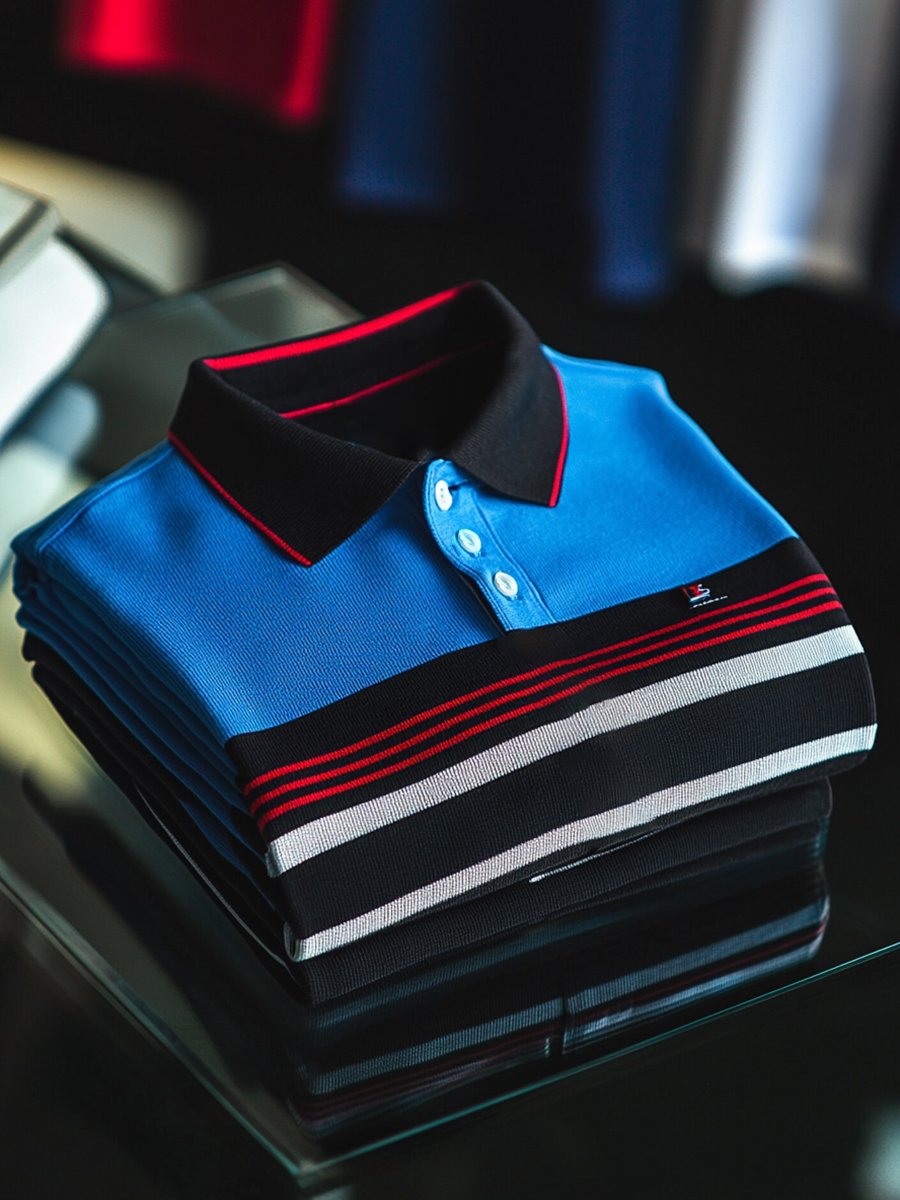 Camisa polo vintage ejecutivo de manga larga para hombre