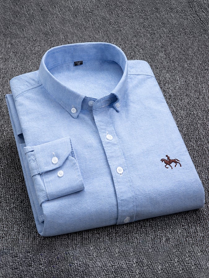 Camisa ejecutivo de algodón bordado para hombre