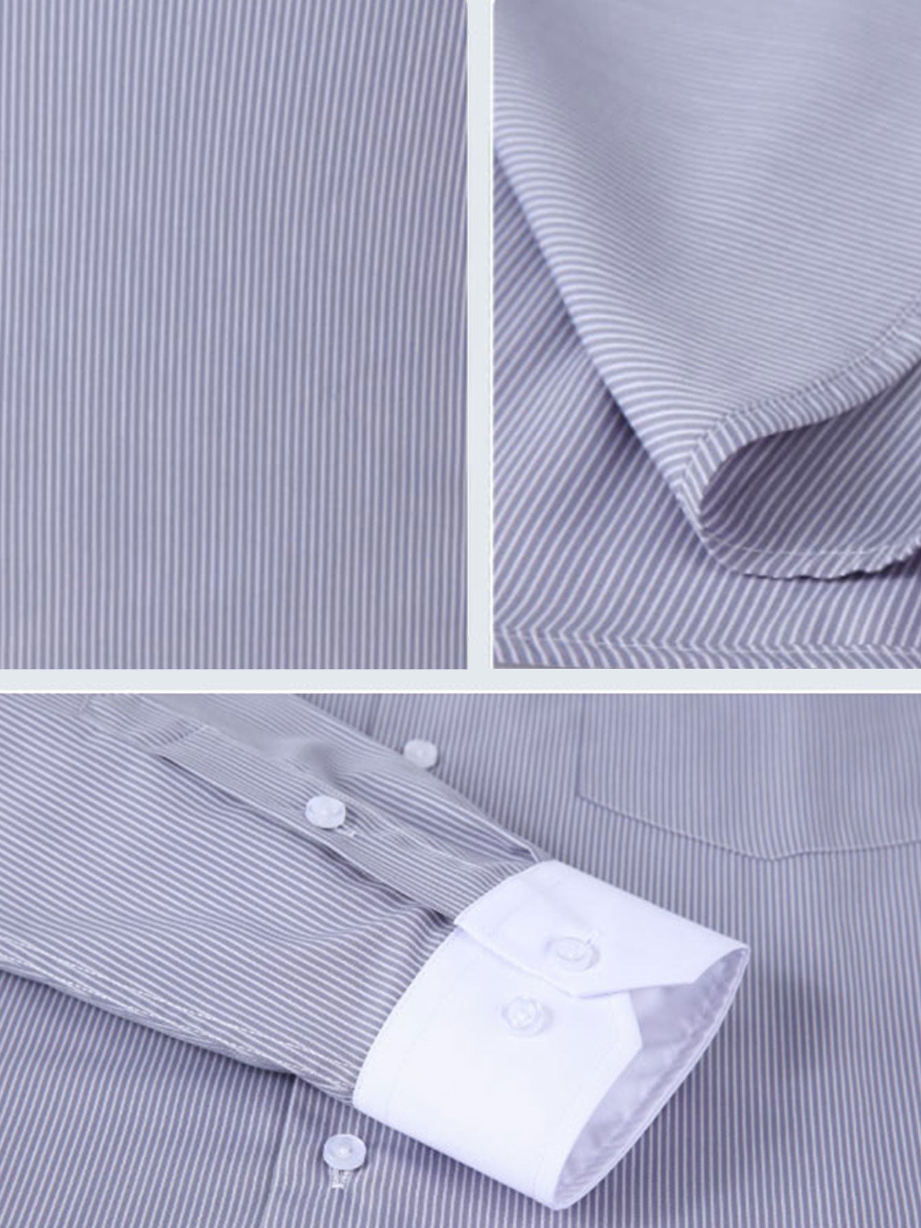 Camisa de vestir rayas Contrast Collar