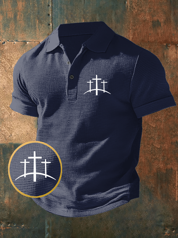 Camisa polo Faith Waffle de manga corta para hombre