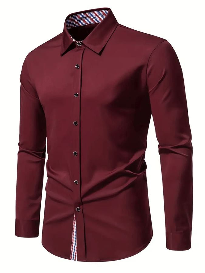 Camisa ejecutivo casual estampado de manga larga para hombre