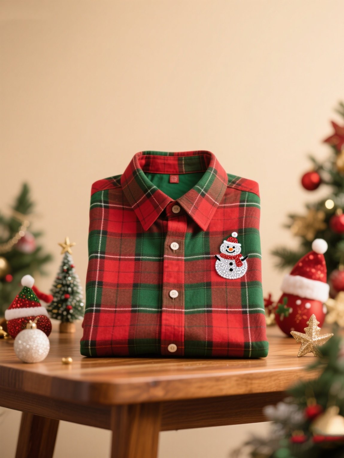 Camisa casual Christmas de manga larga para hombre