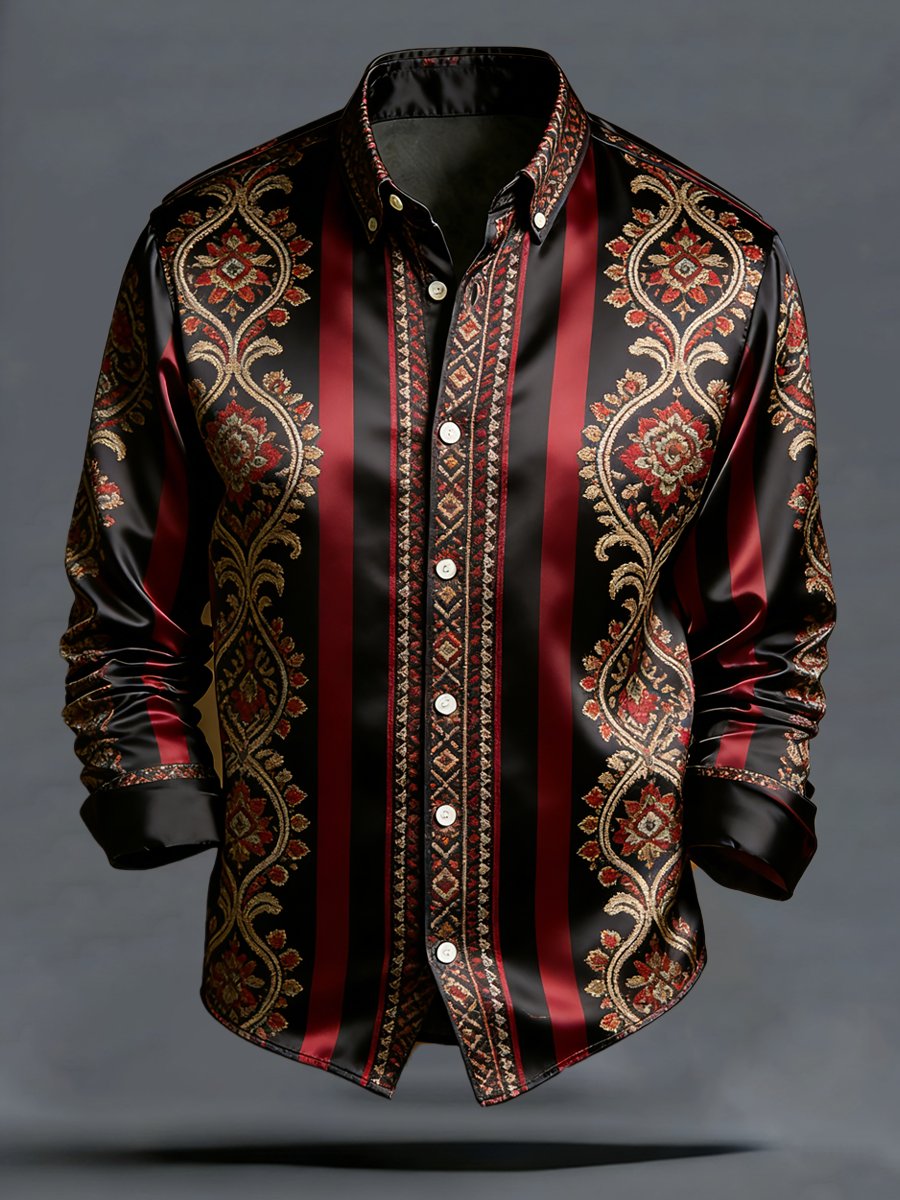 Camisa vintage floral and a rayas para hombre