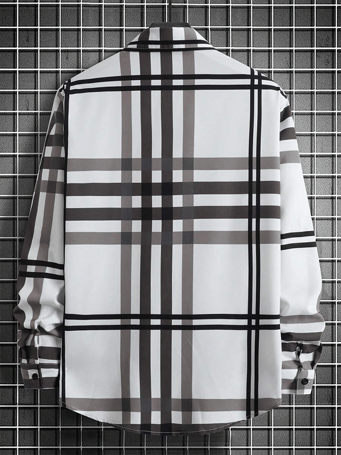 Camisa a cuadros ejecutivo casual para hombre