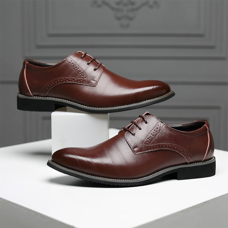 Zapatos Versatile Toe Toe Glossy ejecutivo casual cuero para hombre
