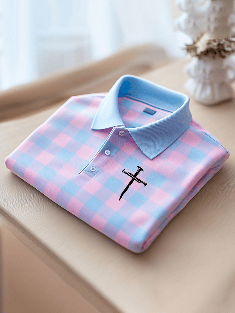 Camisa polo Faith estampado casual de manga corta para hombre