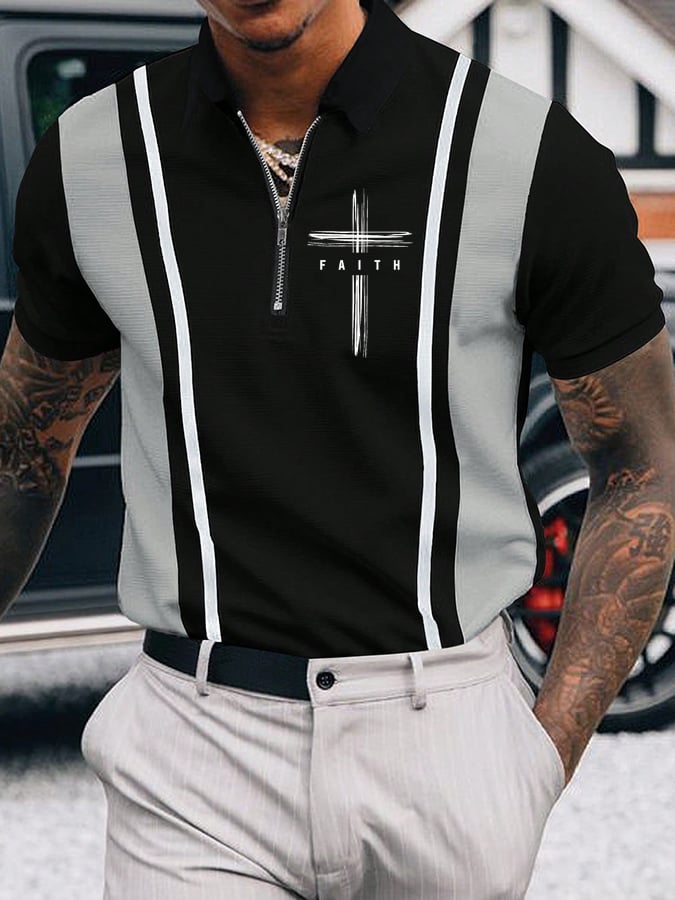 Camisa polo Faith estampado casual para hombre