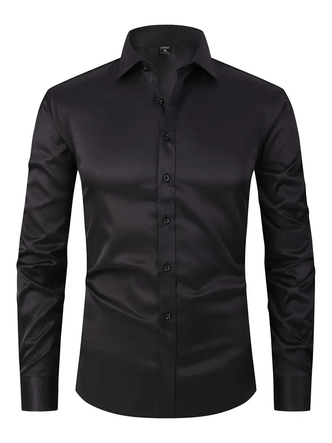 Camisa de color sólido Design ejecutivo casual para hombre