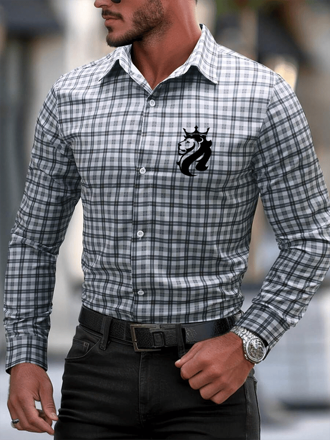 Camisa a cuadros ejecutivo casual para hombre