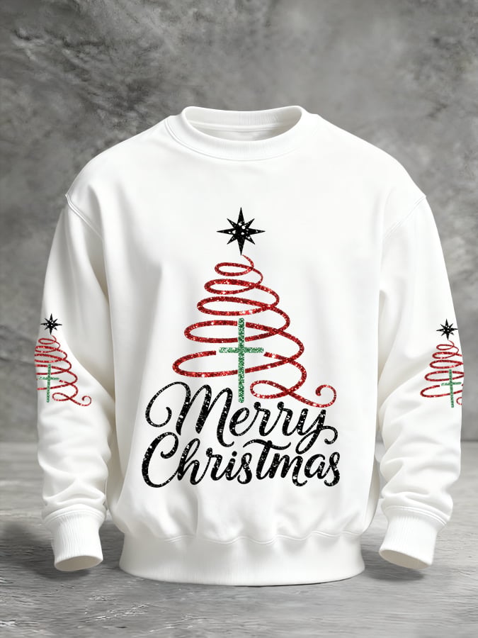 Sudadera Faith Cross Christmas estampado Pullover para hombre