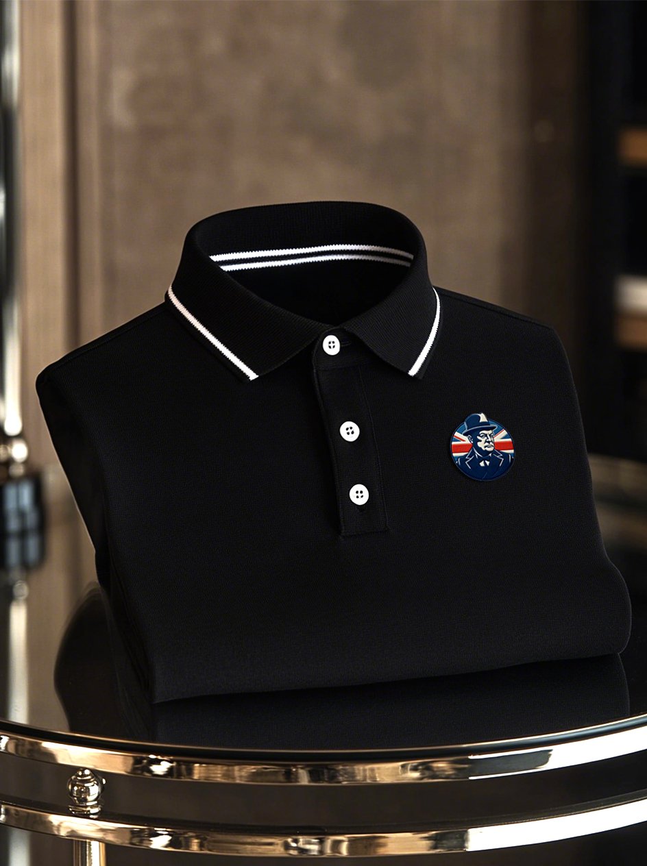 Camisa polo ejecutivo Union Jack casual Button de manga corta para hombre